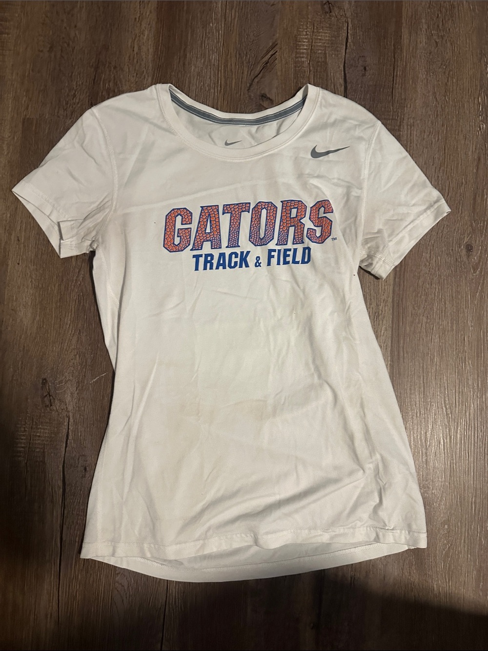 Nike White Gators Track & Field Short Sleeve Tee
